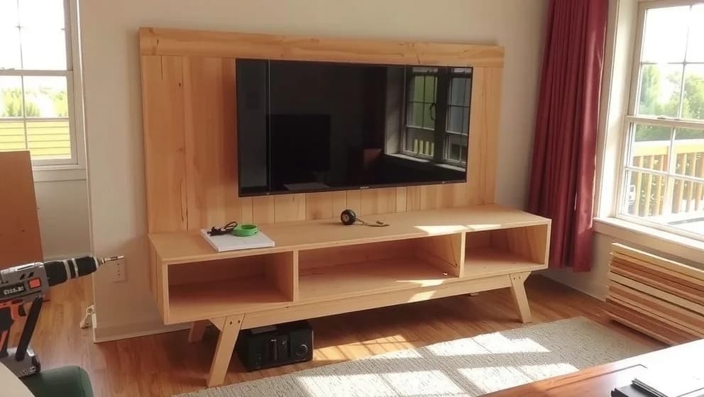 Bygg din egen TV-bänk i trä hemma